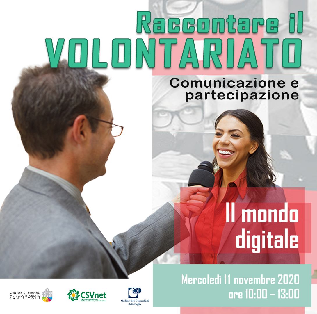 BANNER RACCONTARE IL VOLONTARIATO Il mondo digitale 1090 X 1080
