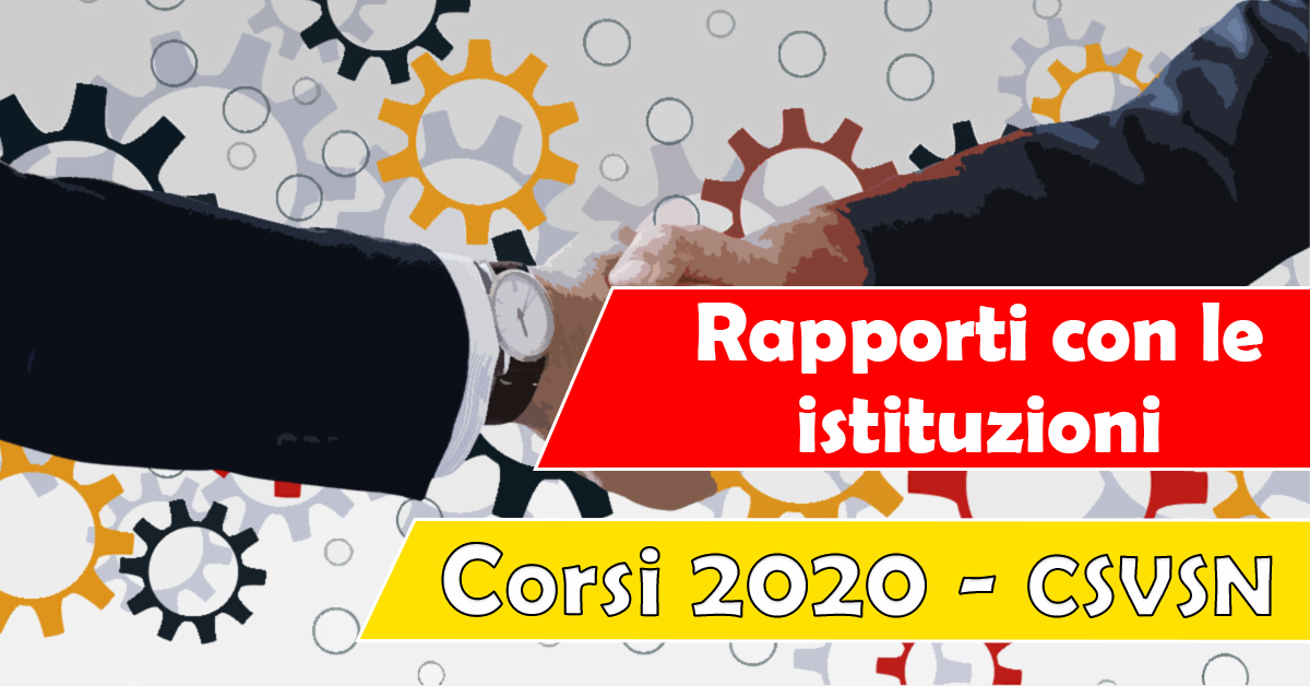 Banner Rapporti con le istituzioni - Formazione CSV San Nicola -