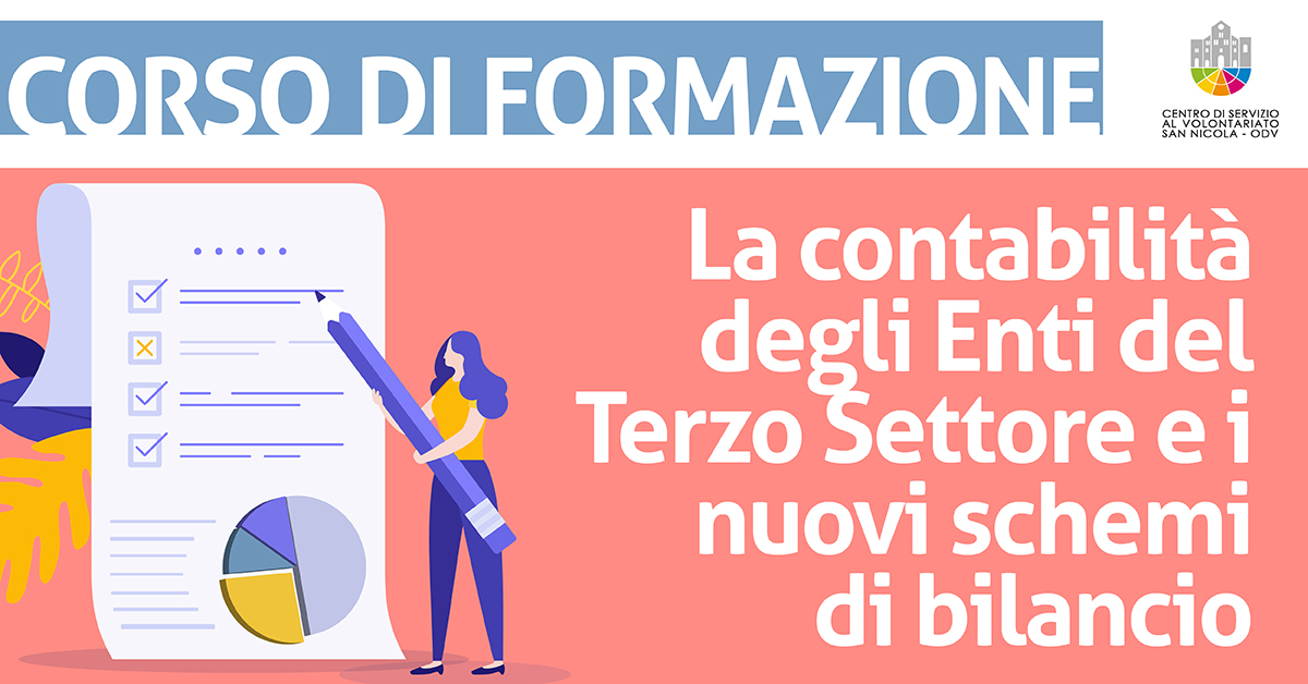 Banner corso formazione La contabilità degli Enti del Terzo Settore e i nuovi schemi di bilancio CSV San Nicola