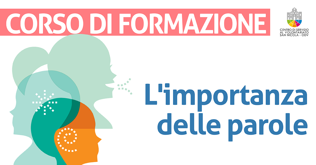 Banner corso di formazione L'importanza delle parole CSV San Nicola 2021