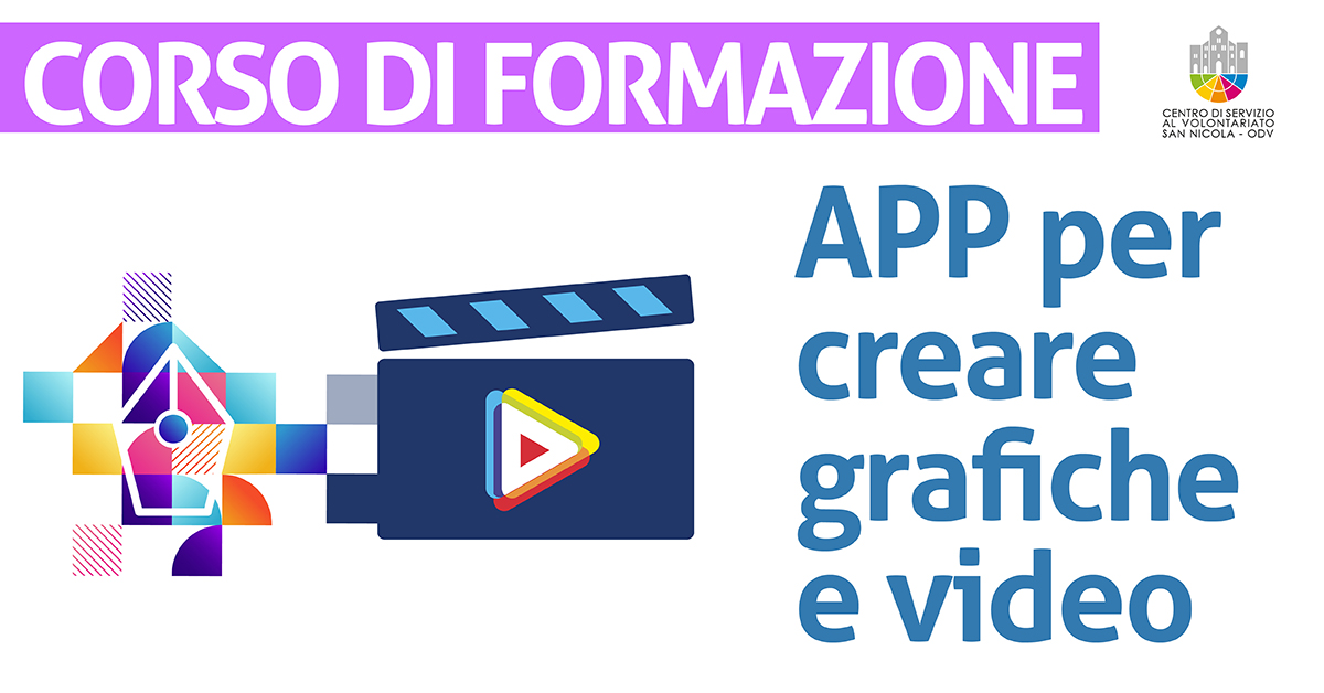 Banner corso formazione Suggerimenti di APP utili per creare piccole grafiche e piccoli video CSV San Nicola 2021