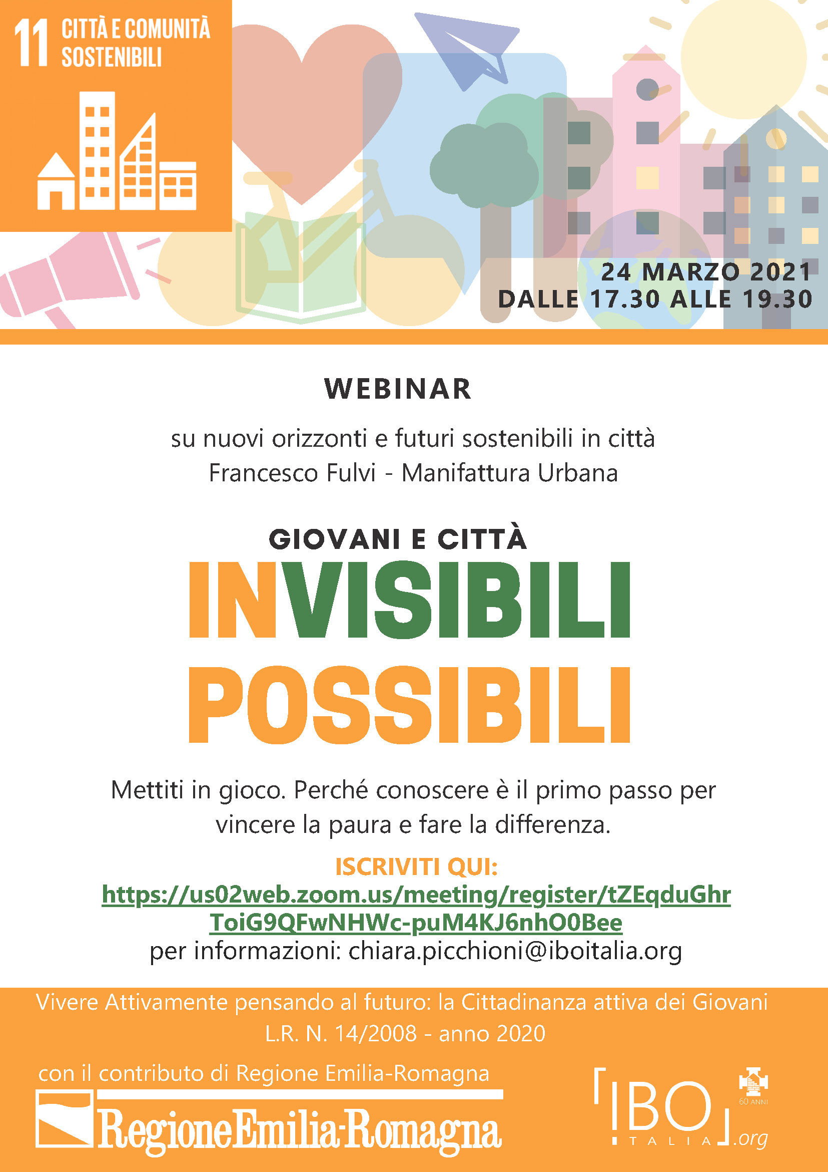 Locandina webinar Giovani e città - Invisibili Possibili