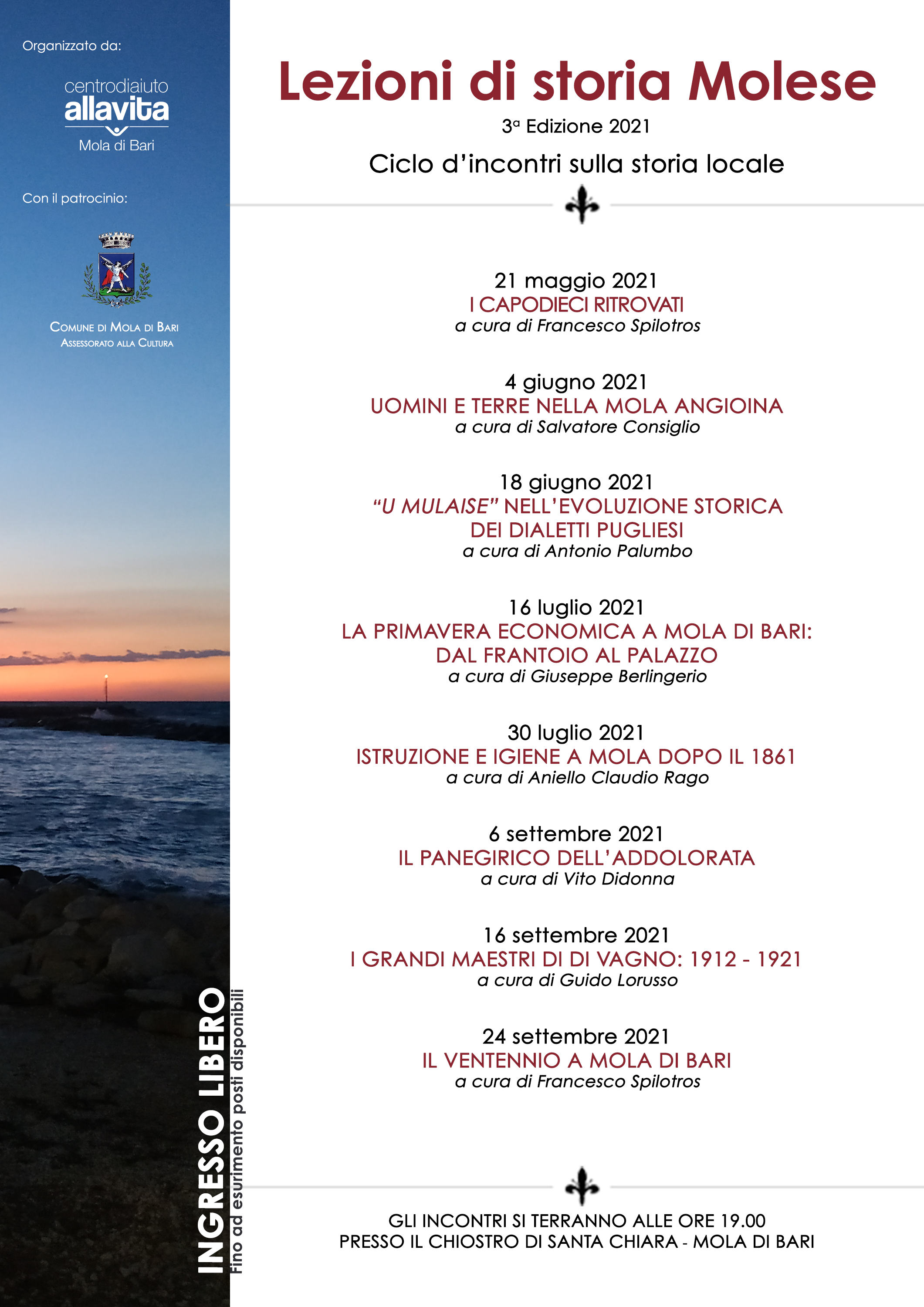 Programma LEZIONI DI STORIA MOLESE 2021