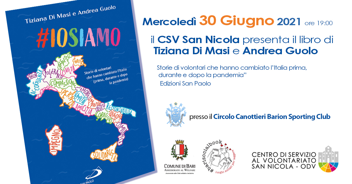 Banner IOSIAMO di Tiziana Di Masi diventa un libro Circolo Barion Bari 30 giugno 2021