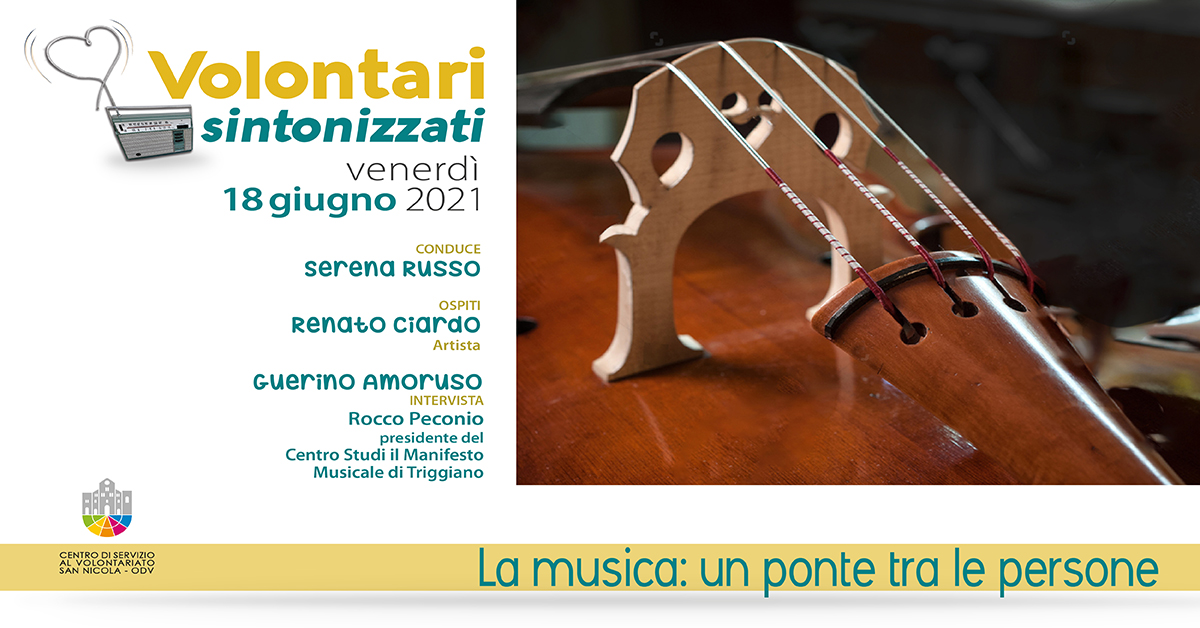 Banner La musica un ponte tra le persone Volontari sintonizzati CSV San Nicola 2021