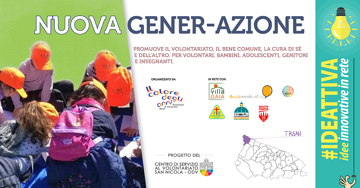 Banner Nuova Gener-Azione IDEATTIVA 2021 CSV San Nicola - Il Colore degli anni