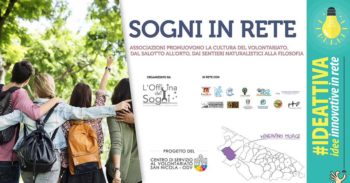 Banner Sogni in rete IDEATTIVA 2021 CSV San Nicola - L'Officina dei Sogni
