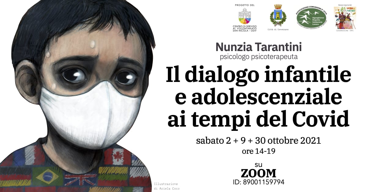 Banner Formazione indiretta CSV San Nicola Associazione Comunione è Vita Il dialogo infantile e adolescenziale ai tempi del Covid