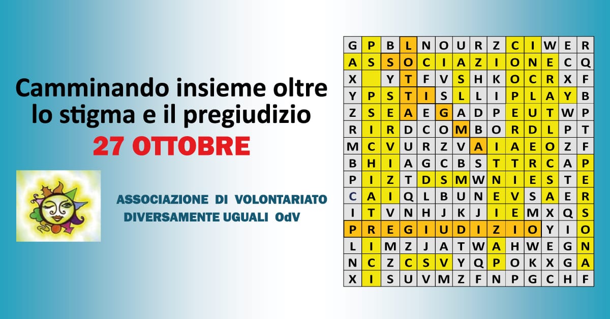 Banner Camminando insieme oltre lo stigma e il pregiudizio Associazione Diversamente Uguali OdV