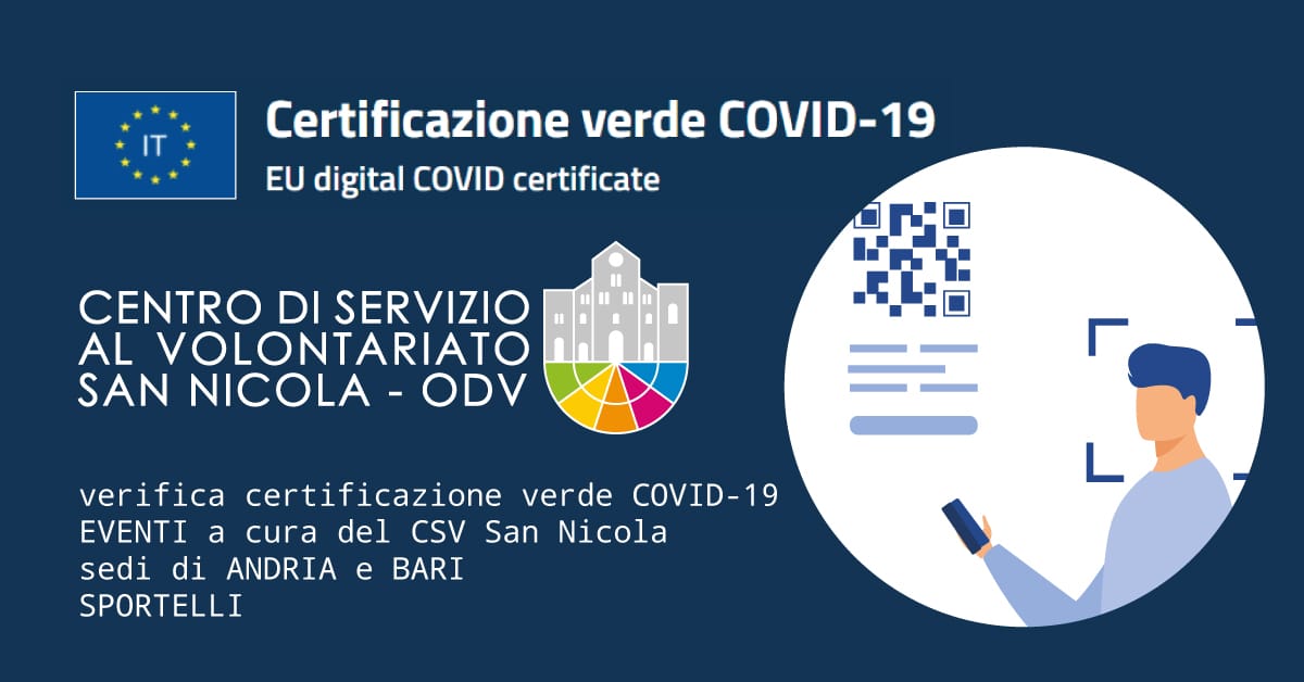 Banner Certificazione verde COVID-19 CSV San Nicola 2021