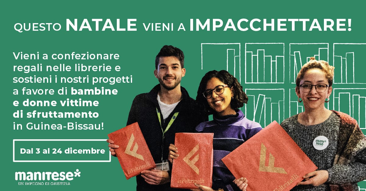 Banner Mani Tese ricerca volontari dicembre Molto più di un pacchetto 2021