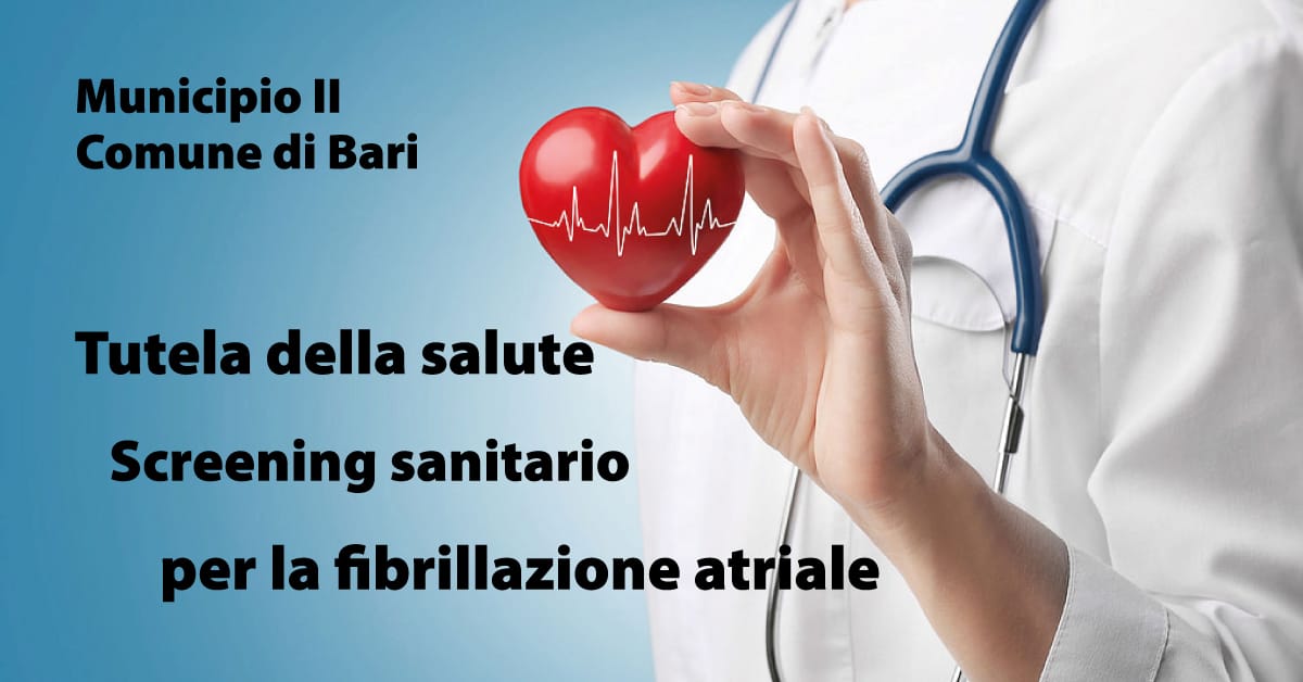 Banner Municipio II del Comune di Bari Screening fibrillazione atriale gratuito