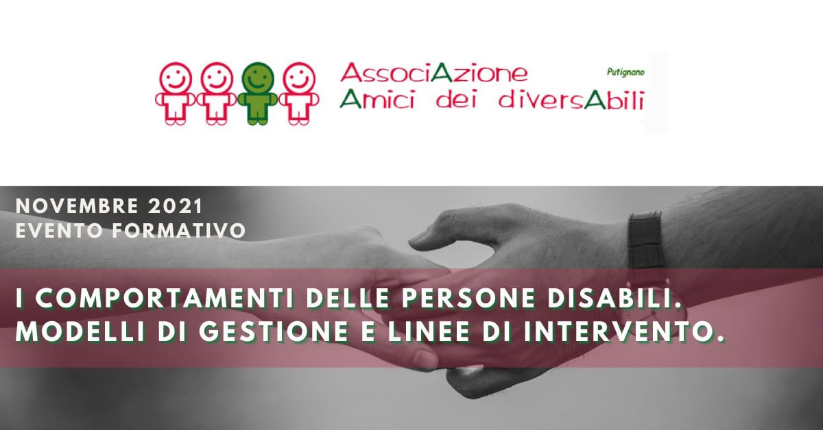 Banner corso I comportamenti delle persone disabili. Modelli di gestione e linee di intervento 2021