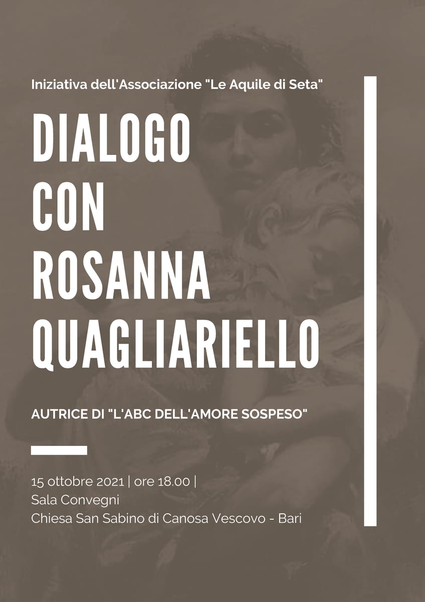 Locandina ABC amore sospeso Dialogo con Rosanna Quagliariello Le Aquile di Seta APS
