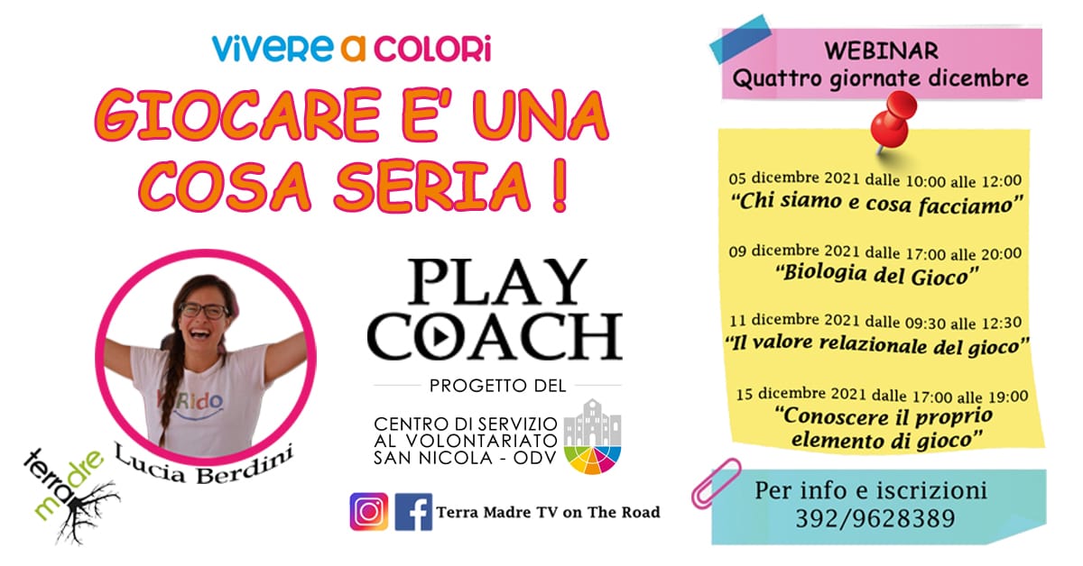 Banner Formazione specifica CSV San Nicola Giocare è una cosa seria associazione Terra Madre
