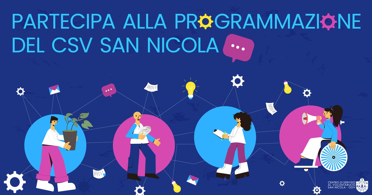 Banner Programmazione partecipata Reti enti Terzo settore CSV San Nicola