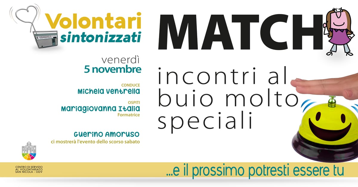 Banner e il prossimo potresti essere tu Volontari sintonizzati CSV San Nicola 2021