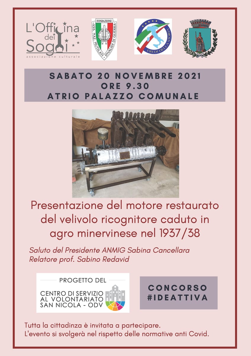Locandina Le Ali del ricordo Officina dei Sogni #IDEATTIVA CSV San Nicola