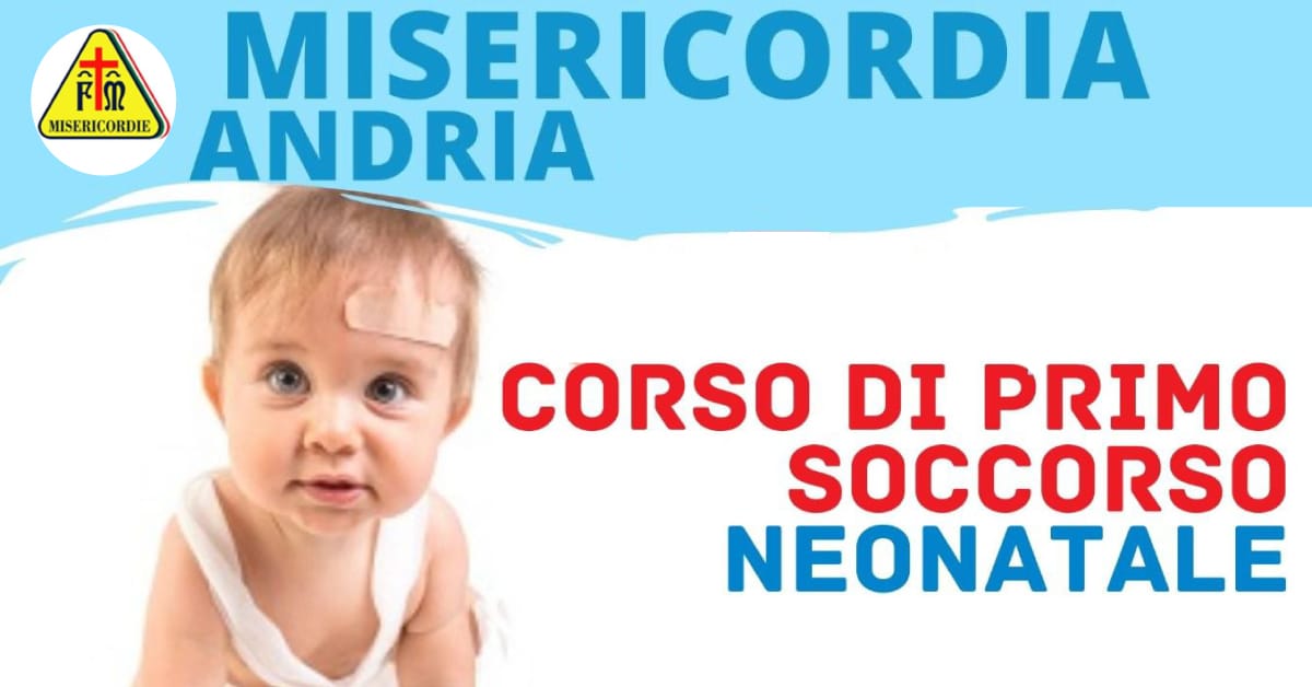 Banner Corso di primo soccorso neonatale Misericordia Andria 2022