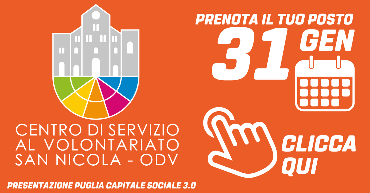 Banner presentazione Pugliacapitalesociale 3.0 Bari