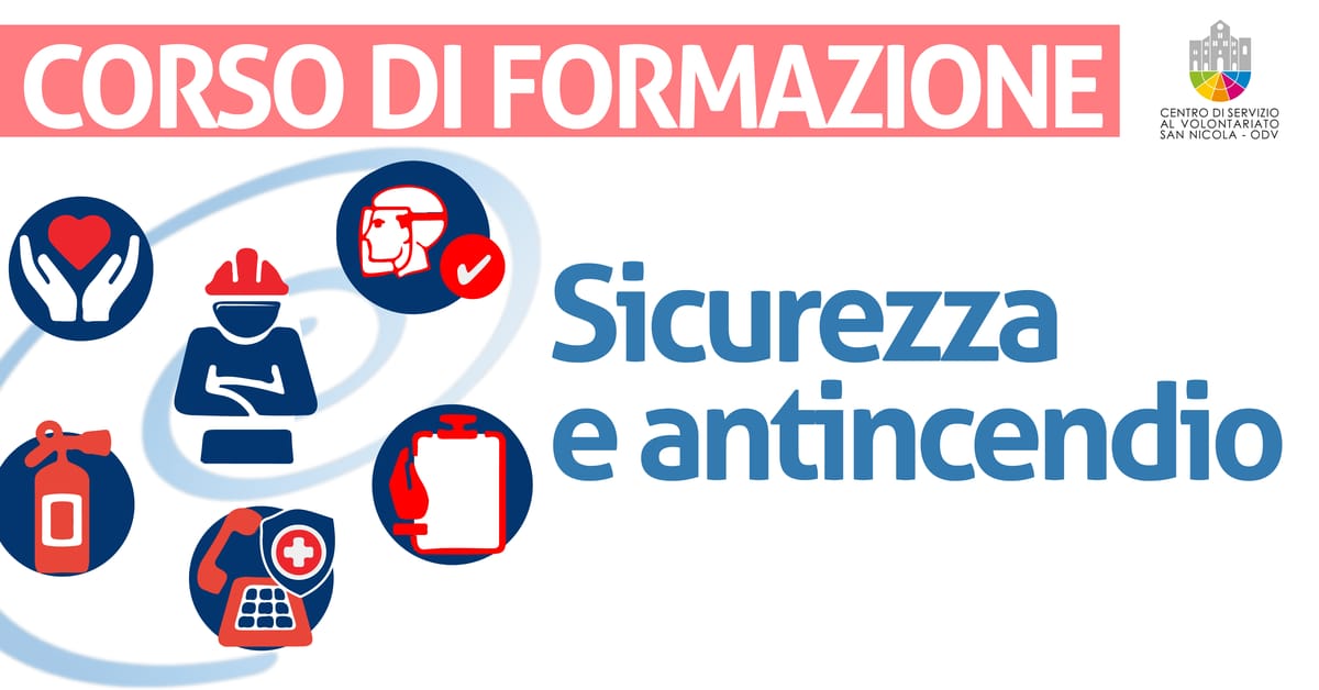 Banner corso di formazione Sicurezza e antincendio CSV San Nicola