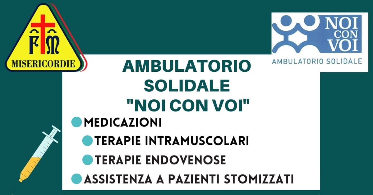 Banner nuovi servizi Ambulatorio Solidale Noi con Voi Misericordia di Andria