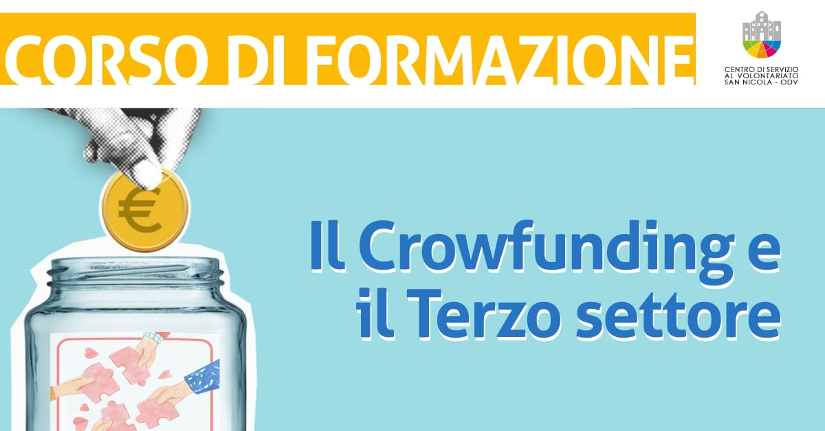 Banner corso di formazione Il crowfunding e il Terzo settore CSV San Nicola