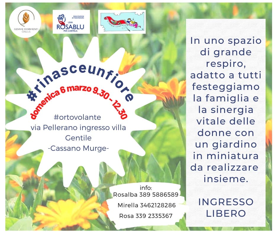 Locandina #rinasceunfiore festa della donna