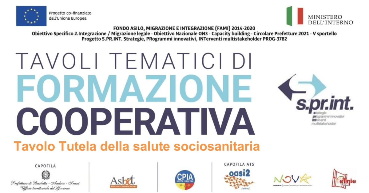 Banner Progetto SPRINT Tavoli tematici per la tutela della salute sociosanitaria