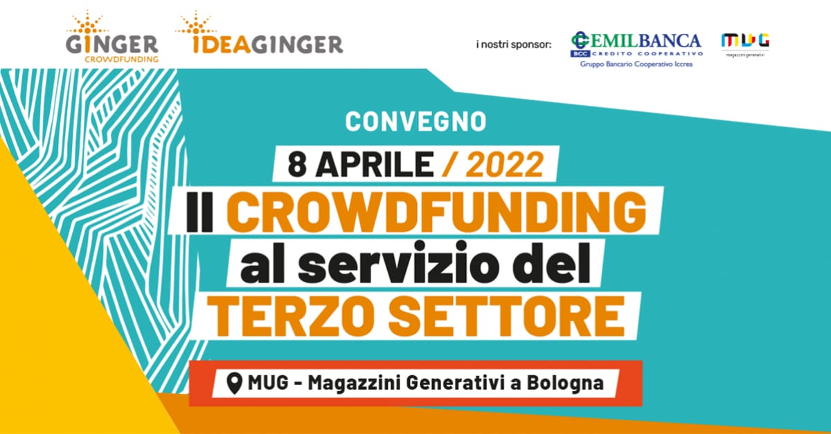 Banner convegno Il crowdfunding al servizio del terzo settore Ginger Vita non Profit AICCON