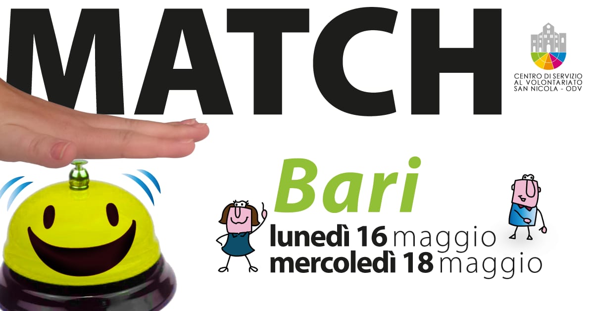 Banner Corso gratuito CSV San Nicola reclutare Volontari - Provincia di Bari