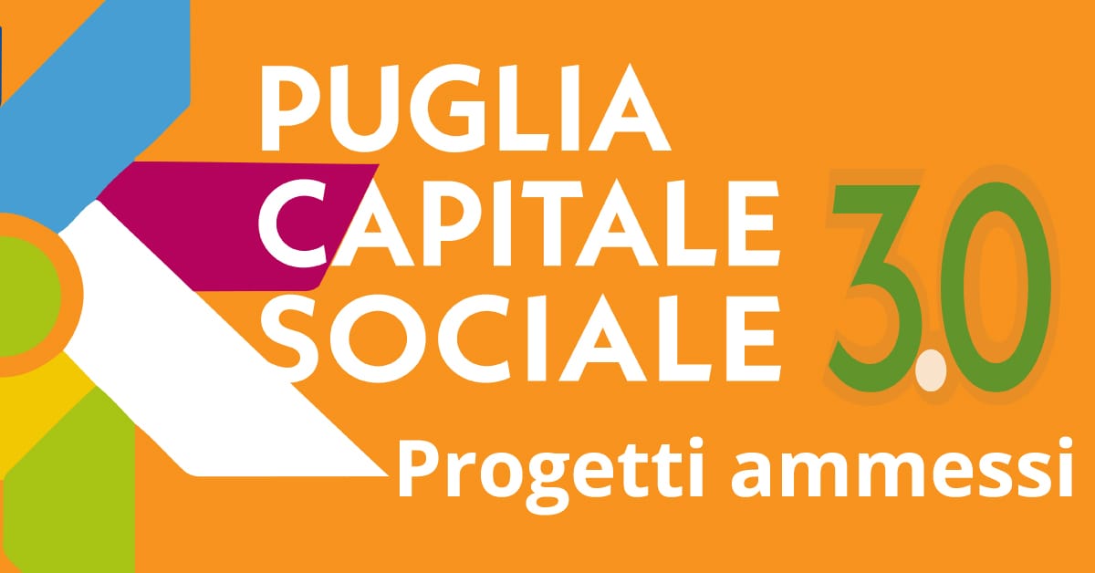 Banner PugliaCapitaleSociale 3.0 progetti ammessi 2022