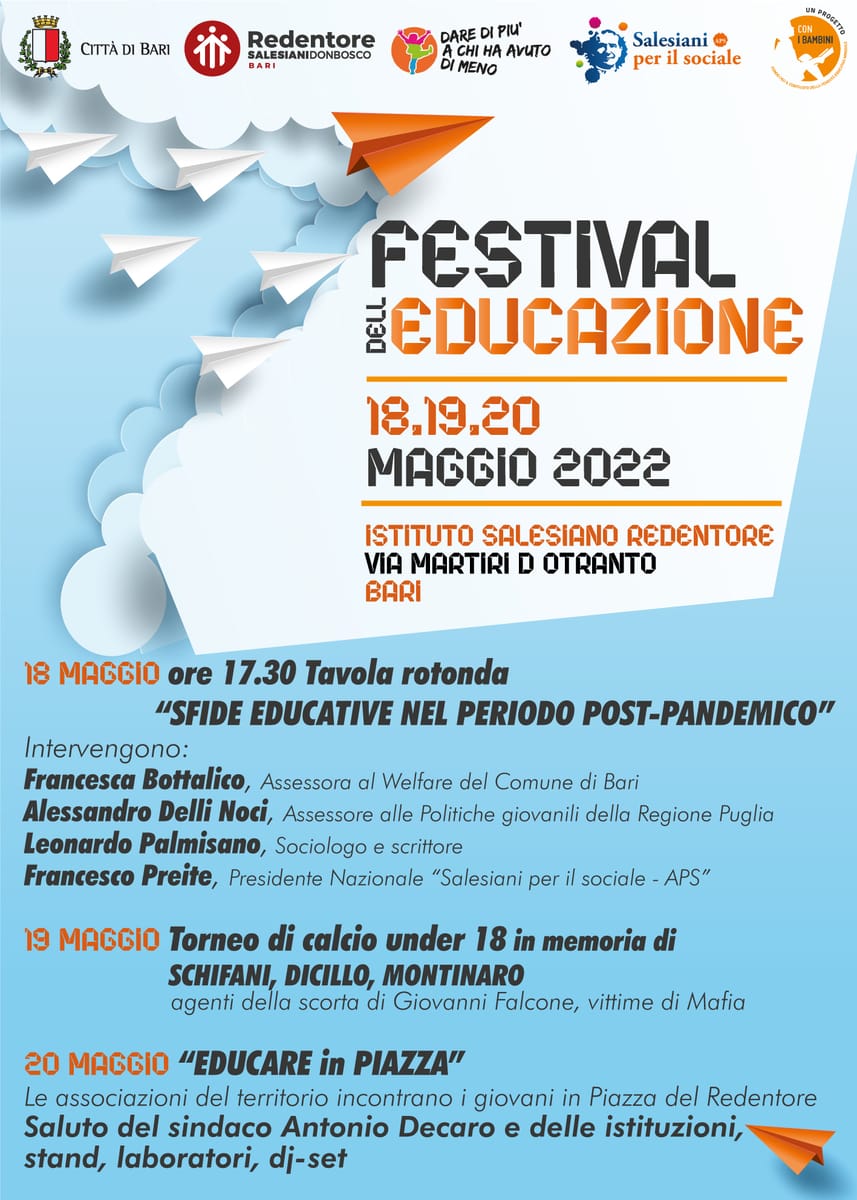 Locandina Festival dell'Educazione Redentore Bari
