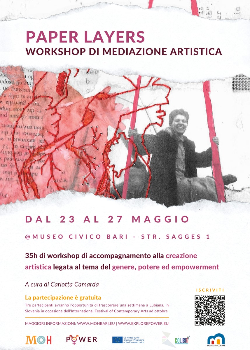 Locandina Paper Layers workshop mediazione artistica MOH genere potere empowerment