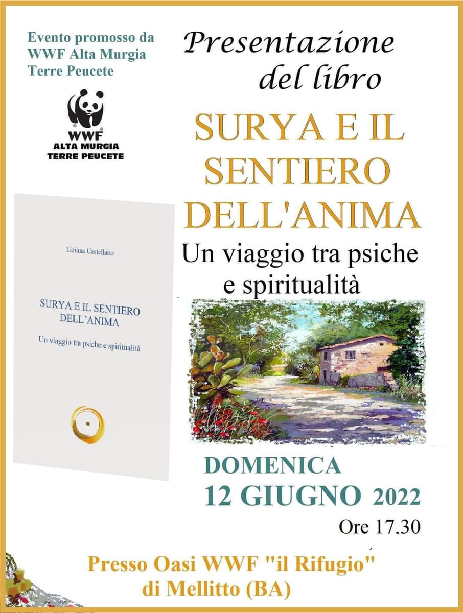 Locandina Surya Sentiero Anima viaggio psiche spiritualità Tiziana Castellano WWF Alta Murgia Terre Peucete