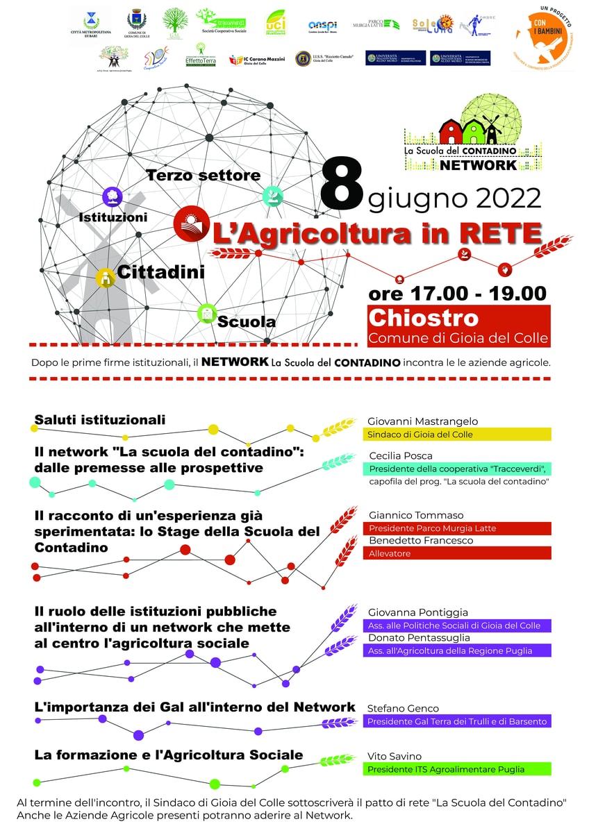 Locandina seminario L'Agricoltura in Rete La Scuola del Contadino Gioia del Colle