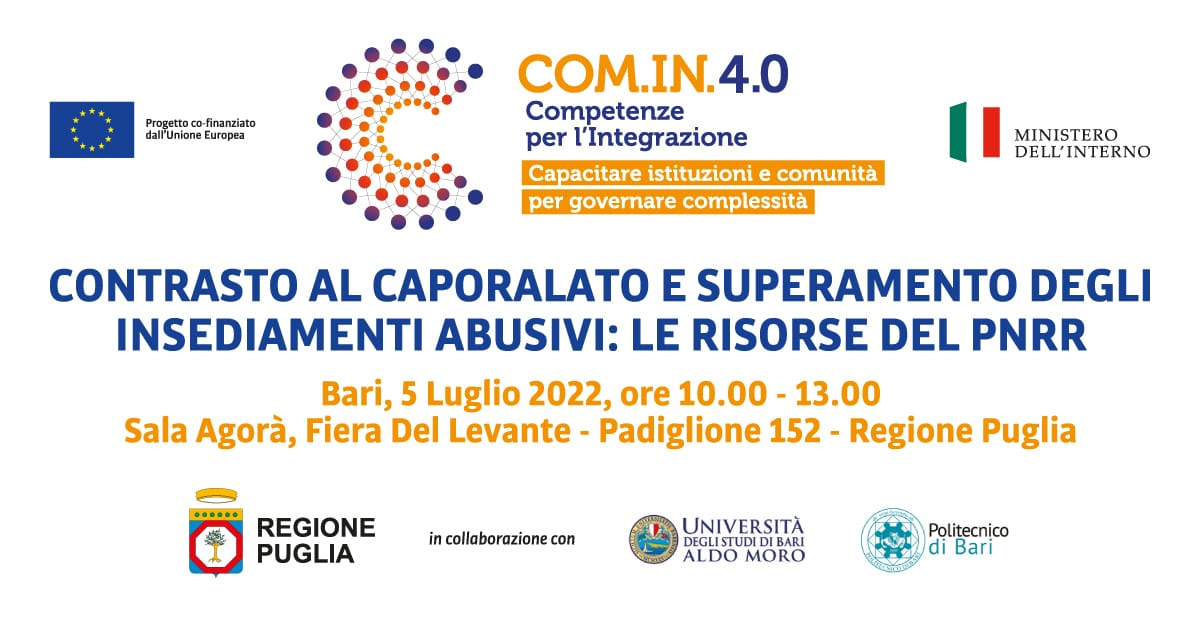 Banner Contrasto al Caporalato le risorse del PNRR Regione Puglia