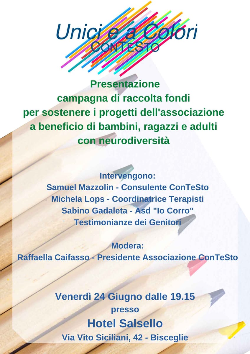 Locandina Unici a Colori raccolta fondi ConTeSto OdV 2022