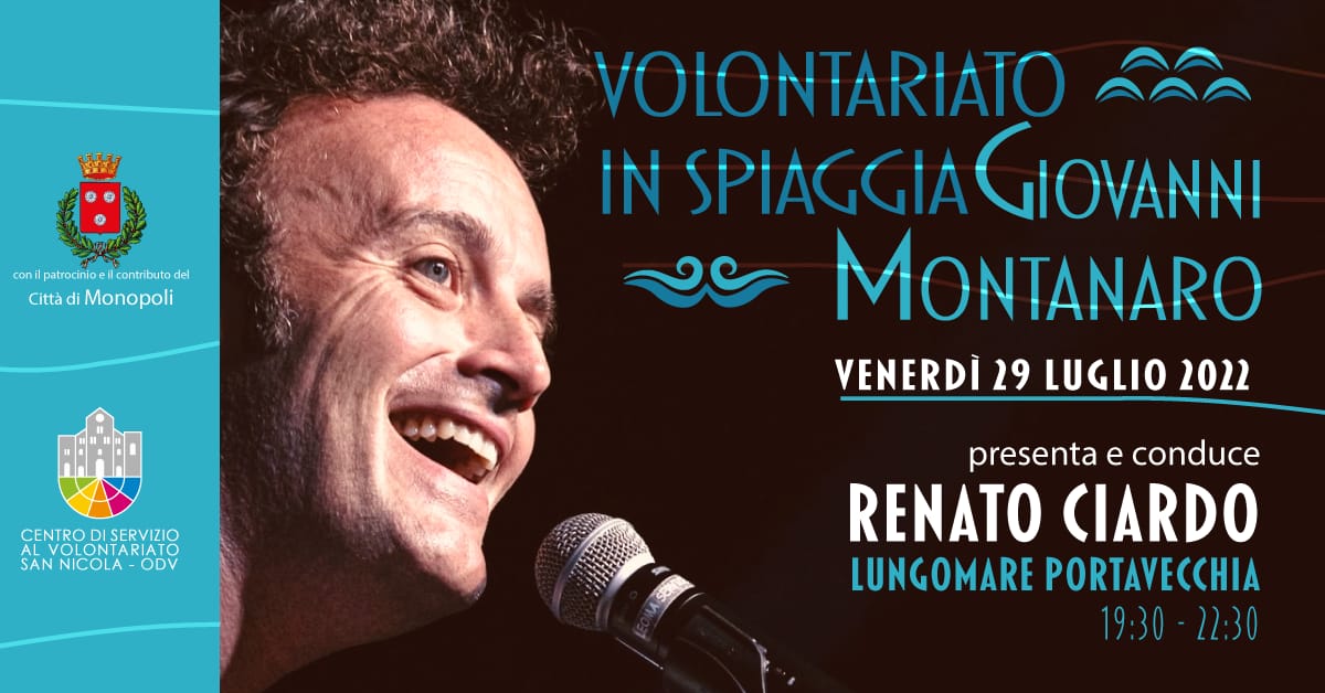 Banner Renato Ciardo presenta Volontariato in Spiaggia Giovanni Montanaro 2022