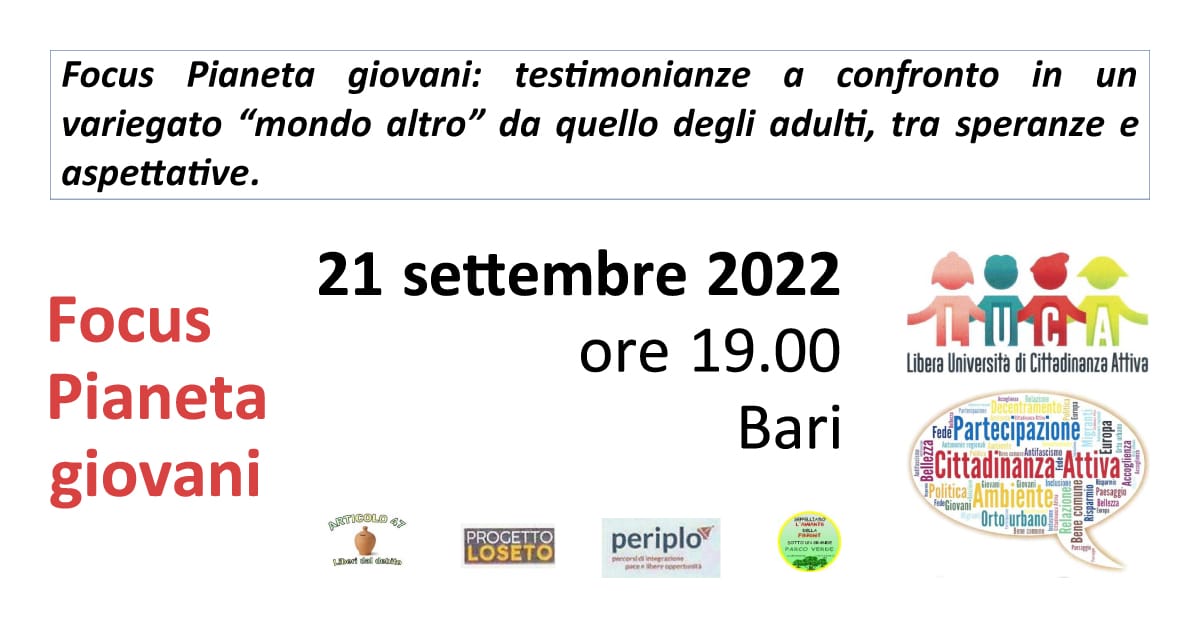 Banner LUCA Focus Pianeta Giovani