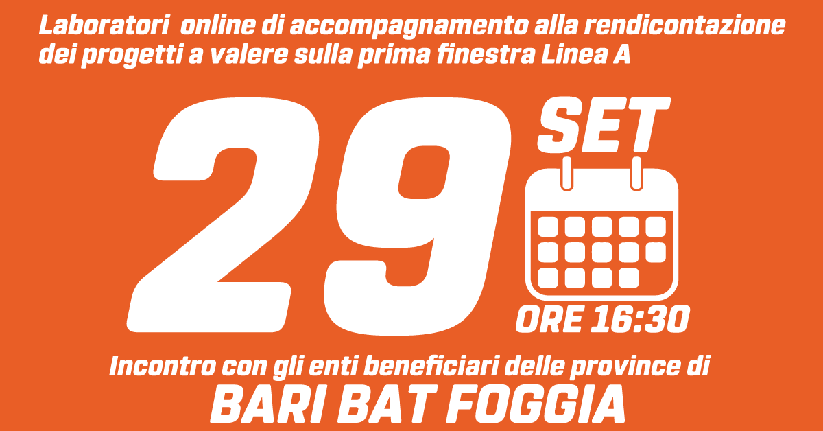 Banner Puglia Capitale Sociale accompagnamento rendicontazione Linea A 29set