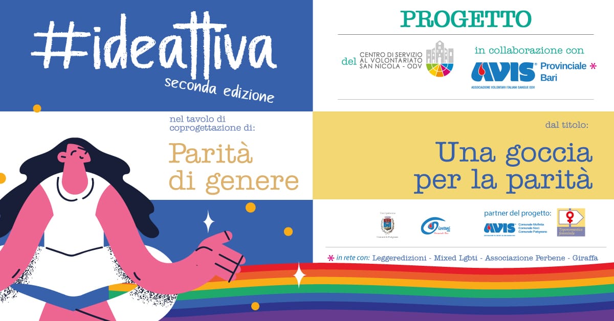 Banner Una goccia per la parità di genere Ideattiva 2022 CSVSN