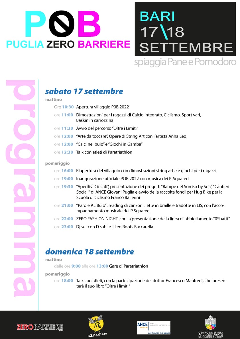 Programma Puglia Zero Barriere 2022 CSV San Nicola