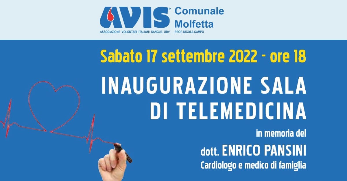 banner inaugurazione Sala medica Enrico Pansini Avis Molfetta