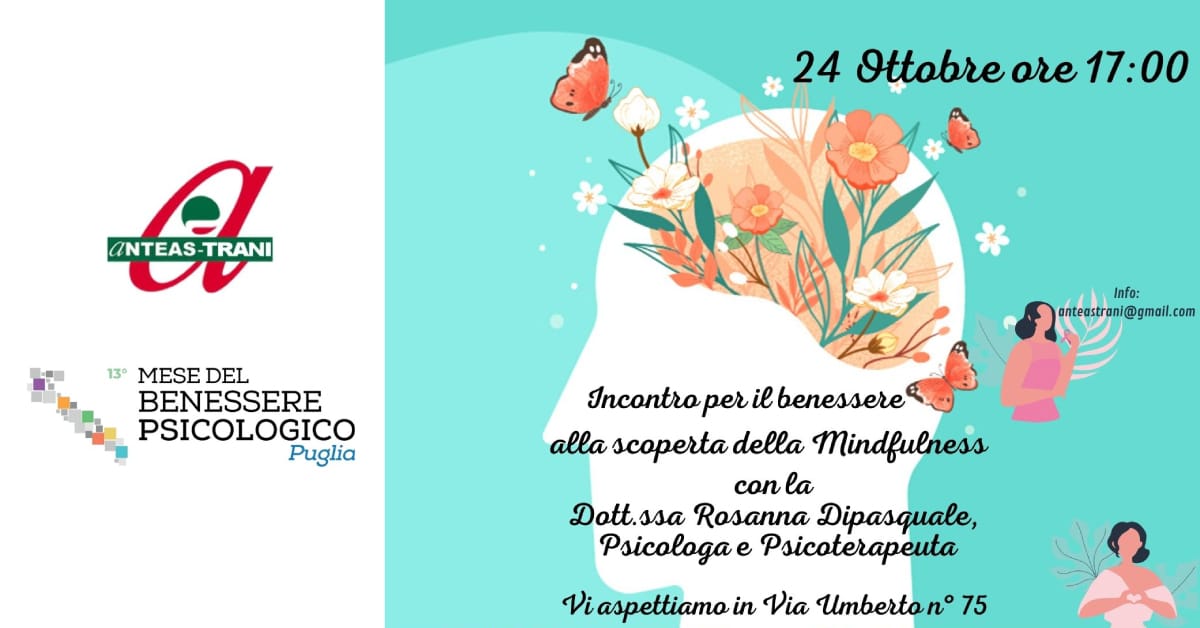 Banner Anteas Trani Mindfulness benessere psicologico