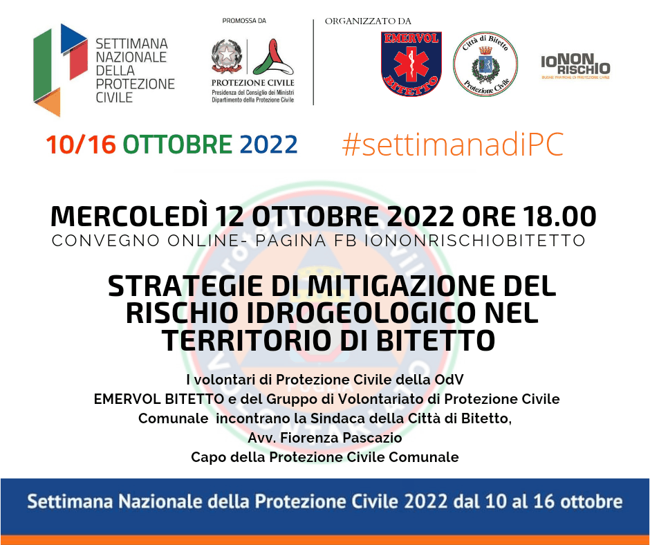 Banner Strategie di mitigazione del rischio idrogeologico Bitetto