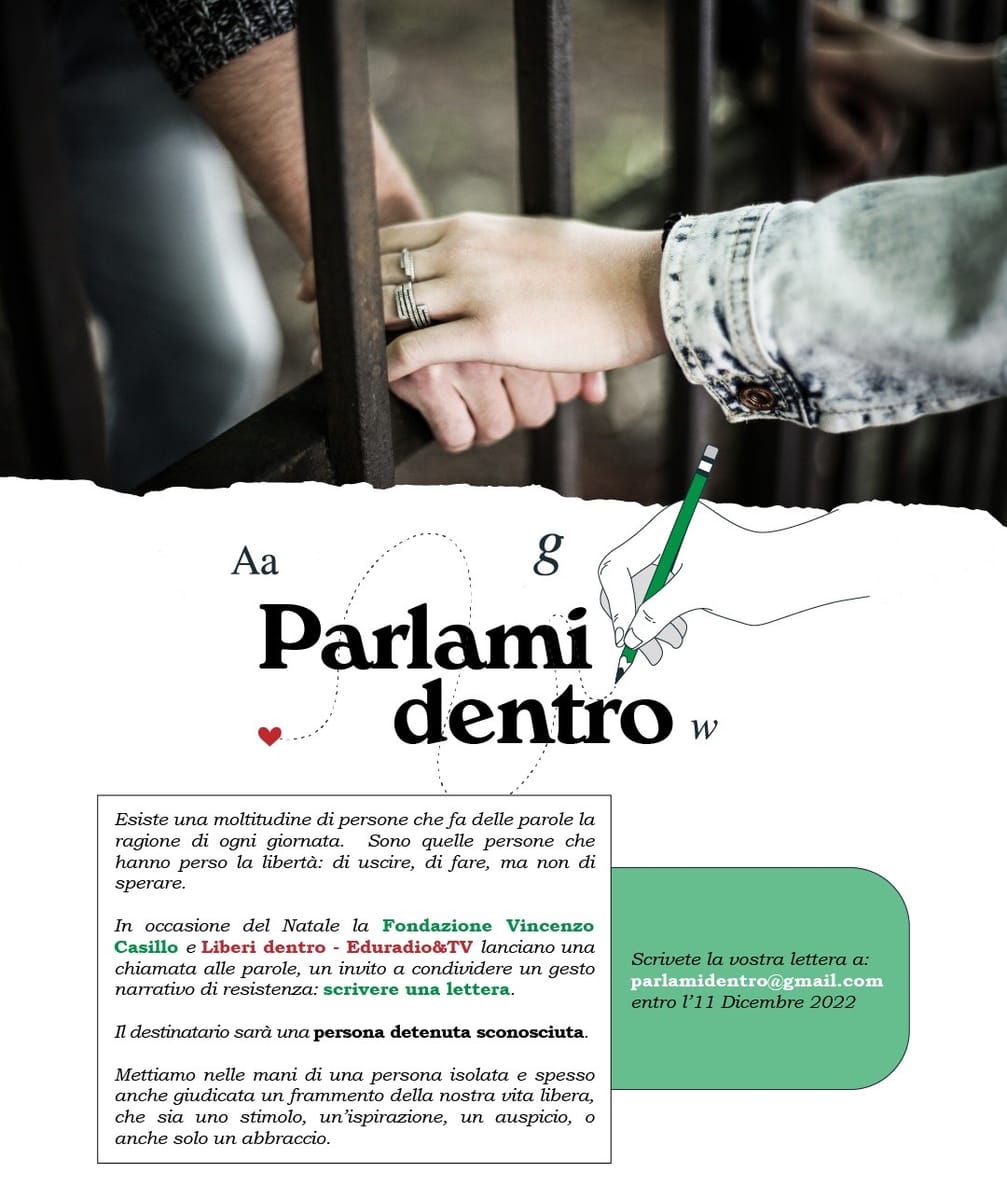 Locandina Parlami dentro Fondazione Vincenzo Casillo Liberi dentro Eduradio&TV