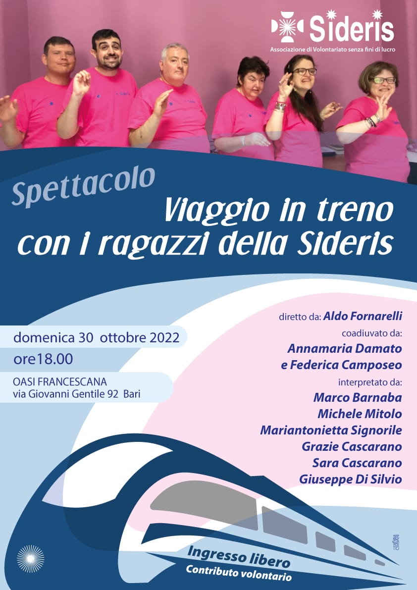 Locandina Viaggio in treno con i ragazzi della Sideris