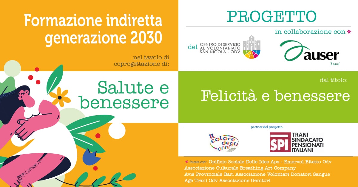 Banner Felicità e benessere Educazione civica legalità formazione indiretta CSVSN
