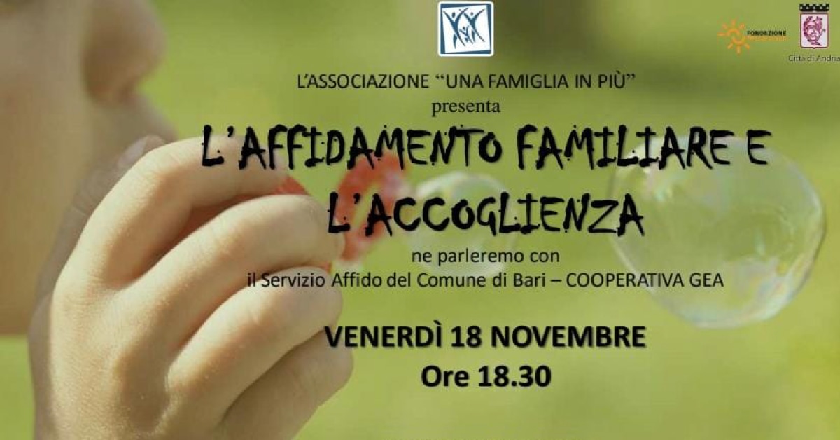 Banner L’affidamento familiare e l’accoglienza Una famiglia in più